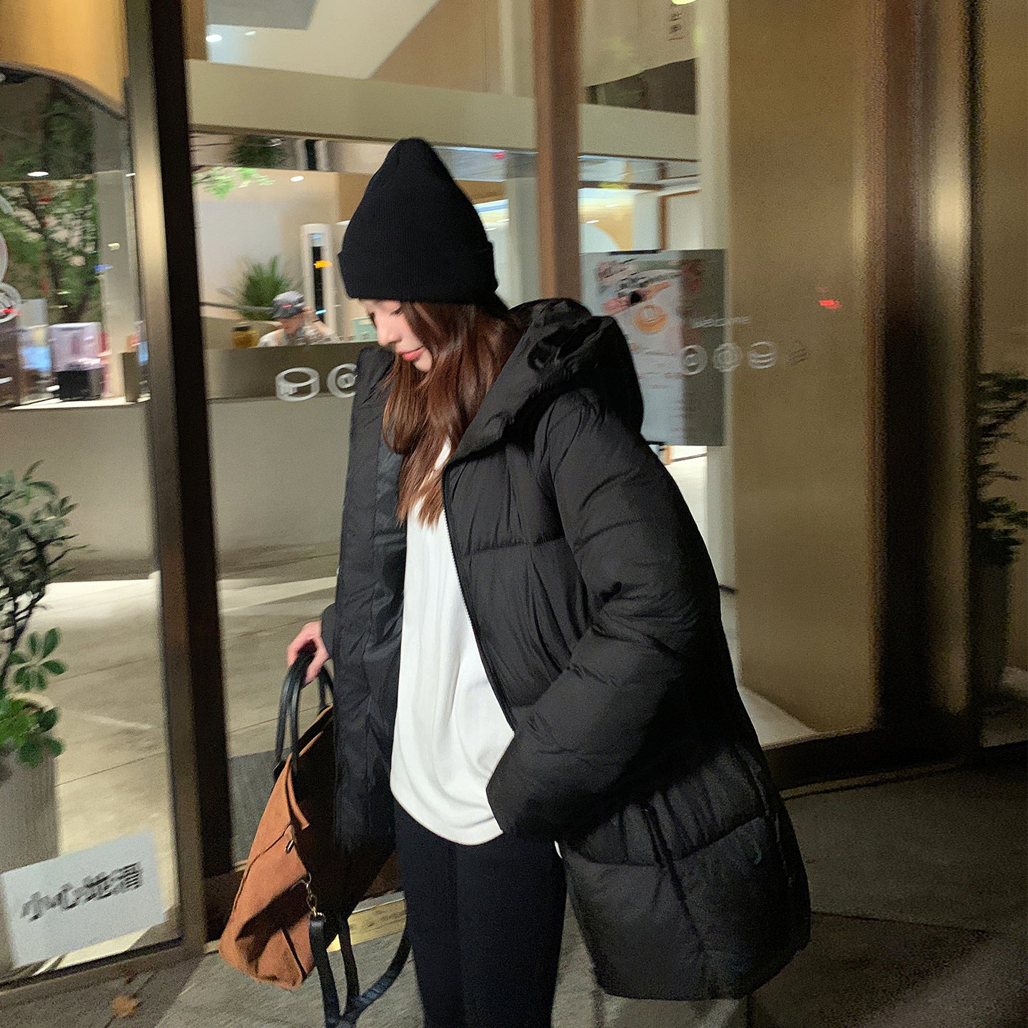 Winter New Loose Mid-length Down Thickened Cotton Coat For Women