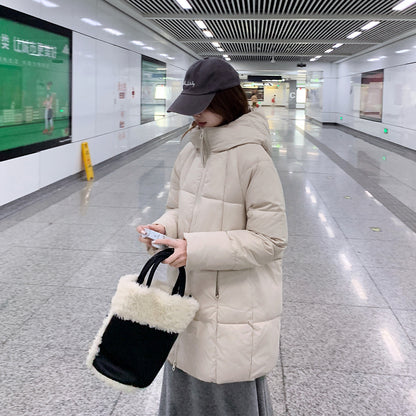 Winter New Loose Mid-length Down Thickened Cotton Coat For Women